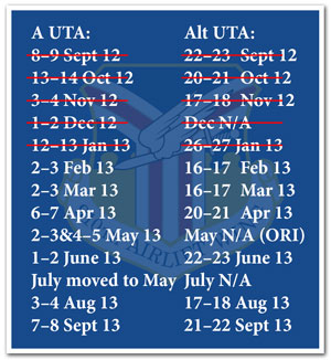 2012 UTA Schedule