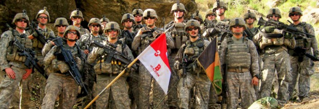 Soldiers of 1st Platoon, Bravo Troop, 3rd Squadron, 61st Cavalry Regiment, 4th Brigade Combat Team, 4th Infantry Division, at Combat Outpost Keating, Afghanistan in 2009. (Photo courtesy of 1st Lt. Brad Larson)