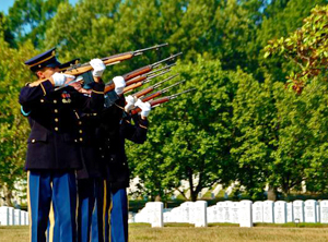 A member of the Old Guard with President Obama