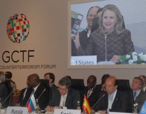 U.S. Secretary of State Hillary Rodham Clinton delivers remarks at the Global Counterterrorism Forum in Istanbul, Turkey, on June 7, 2012