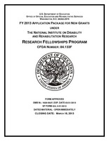 CFDA 84.133F - FY2013 Grant App: NIDRR Research Fellowships Program