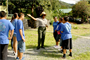 Honolulu District Park Ranger Angela Jones speaks to Anuenue School students at the Hawaii Nature Center Sept. 22 as part of Oahu’s annual World Water Monitoring Day activities in the Makiki watershed.