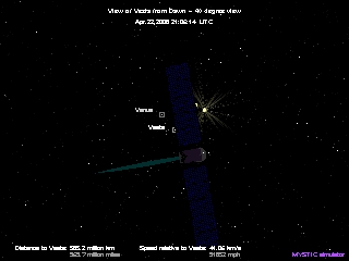 Simulated view of Vesta from Dawn spacecraft