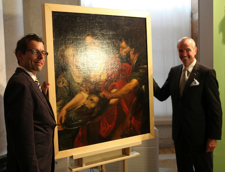 SPSG-Generaldirektor Prof. Dr. Hartmut Dorgerloh and Botschafter Murphy enthüllen das Gemälde