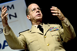 U.S. Navy Adm. Mike Mullen, chairman of the Joint Chiefs of Staff, addresses the audience at the Defense Forum in Alexandria, Va., Sept. 16, 2009. DoD photo by U.S. Navy Petty Officer 1st Class Chad J. McNeeley