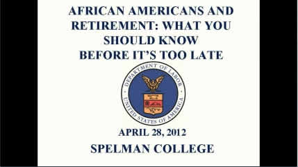 Clip from the African Americans and Retirement: What You Should Know Before it's Too Late  Video