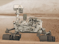 Simulation of Curiosity Rover Drilling into Martian Bedrock