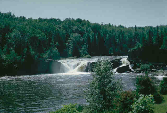 picture of waterfall and forest in Superior National Forest