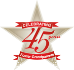 Celebrating 45 years Foster Grandparents logo