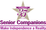 Celebrating 35 years 1974-2009 - Senior Companions Make Independence a Reality logo