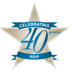 Celebrating 40 years RSVP Lead with Experience logo