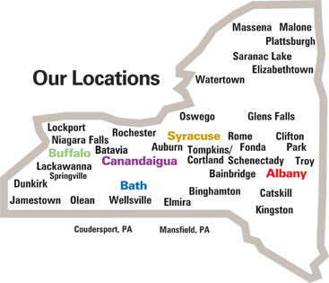 Map of VA locations. Click the location name for more information