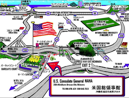Map and Directions for Naha