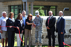 The ribbon is cut at Prompton Dam