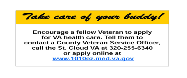 Take care of your buddy card with information on how to enroll at the St. Cloud VA. Click to go to www.myhealth.va.gov 