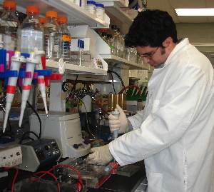 USGS scientists use a variety of microbiological and chemical methods to evaluate the microbiological quality of water. In this photo, a USGS scientist prepares to analyze bacterial DNA extracted from water samples.