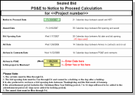 PS&E to Notice To Proceed Calculator