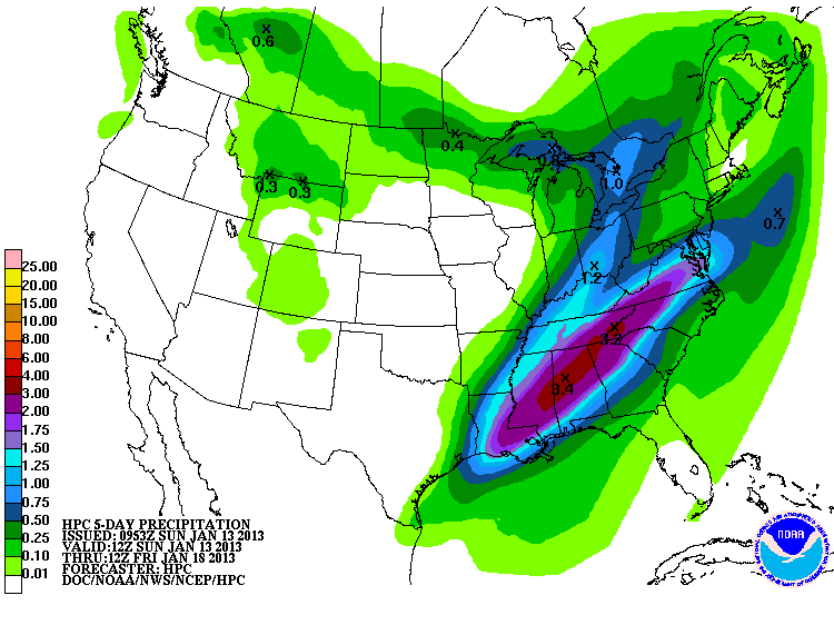 5 Day Rainfall Forecast