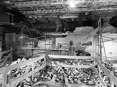 Workmen Removing a Wall of the White House during the Renovation, 4/12/1950