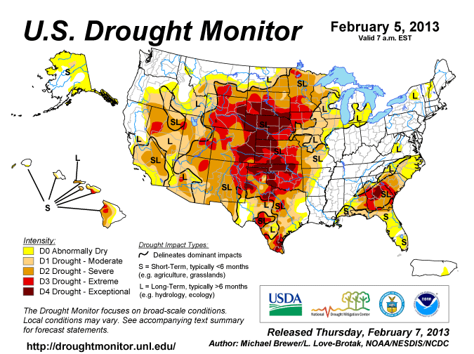 Drought monitor map