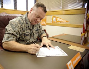 18th Wing vice commander signs Military Saves Week proclamation 