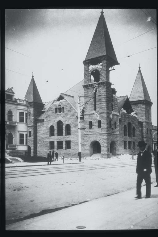 Damage to First Baptist Church in Oakland