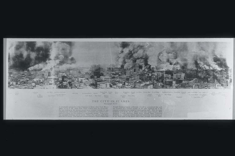 Panoramic View of San Francisco in Flames