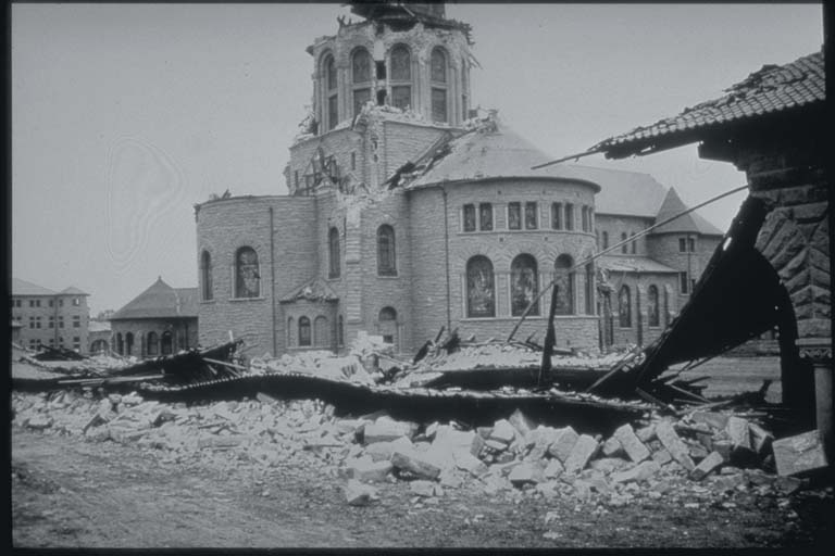 Damage to Chapel at Stanford University