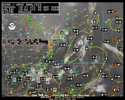 Latest Atlantic offshore & adjacent waters sea state analysis (feet)--Offshore