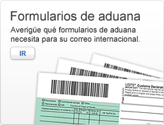 Formularios de aduana. Averigüe qué formularios de aduana necesita para su correo internacional. Ir. Imagen de formularios de aduana.