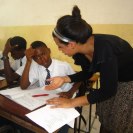 Photo: Cultural Affairs Assistant Shamsa Suleiman offers Education USA counseling services to Wailes Secondary School students in Dar es Salaam on January 24, 2013.