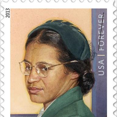 Photo: U.S. Honors Rosa Parks on 100th Birthday with Postal Stamp

The “mother of the civil rights movement” would have been 100 years old on February 4, 2013. Her refusal to sit in the back of a Montgomery, Alabama, bus on December 1, 1955, ignited a movement that ultimately challenged racial segregation and inspired others to similar actions.

In her honor, the U.S. Postal Service released a commemorative stamp with her image as part of a series remembering the people and events that promoted social justice in the United States.

President Obama proclaimed February 4 as a day of community service and educational programs to honor Rosa Parks’ enduring legacy. “A lifelong champion of civil rights, she continued to give voice to the poor and the marginalized among us until her passing on October 24, 2005,” the president said.

Obama called on Americans to remember that “although the principle of equality has always been self-evident, it has never been self-executing. It has taken acts of courage from generations of fearless and hopeful Americans to make our country more just.”