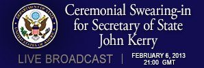 Photo: Today at Midnight EAT (21hrs GMT), Secretary of State John Kerry will be ceremonially sworn in by Vice President Joe Biden at the Department of State. Watch the event at http://goo.gl/GUOhE