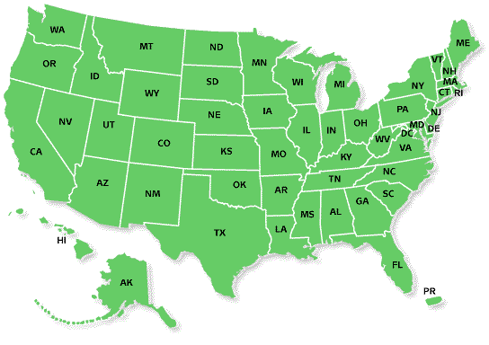 United States Map; Pick a state to see additional detail information.