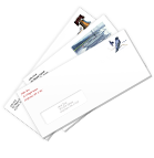 Image of personalized stamped envelopes and postcards