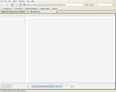 Example image of Flash Player 10 error in Articulate Presenter modules