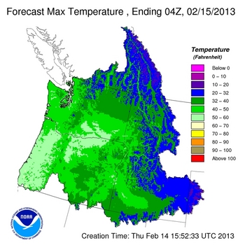 Day 1 Max Temperature Forecast