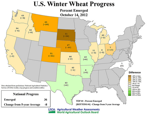 U.S. Winter Wheat Progress, October 14, 2012