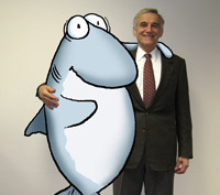 NOAA Fisheries Service Acting Assistant Administrator Jim Balsiger and Sherman's Lagoon Shark