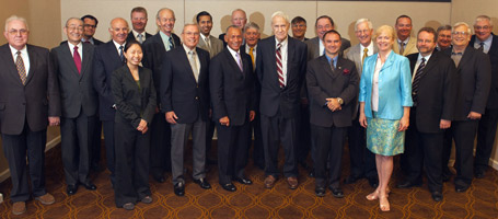 Advisory Board members posing with NASA staff