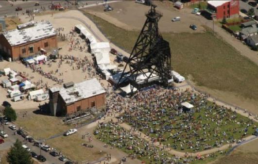 A 2010 Save America's Treasures awardee, a Butte Montana Mineyard Headframe, was the centerpiece of the three-year residency of the National Folk Festival, one of the country's largest celebrations of the arts.