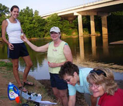 Water quality testing near Macon, GA, on the Ocmulgee River