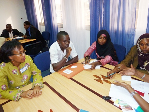 Ambassador Williams in a breakout session with young entrepreneurs (Niamey U.S. Emabassy)