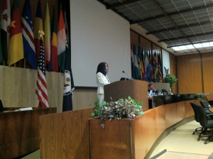 Assistant Secretary for Manufacturing and Serivces Nicole Y. Lamb-Hale delivers opening remarks during the 11th annual AGOA forum held at the State Department June 7-8. (Photo Commerce)