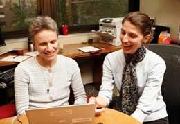 Librarian working with a researcher