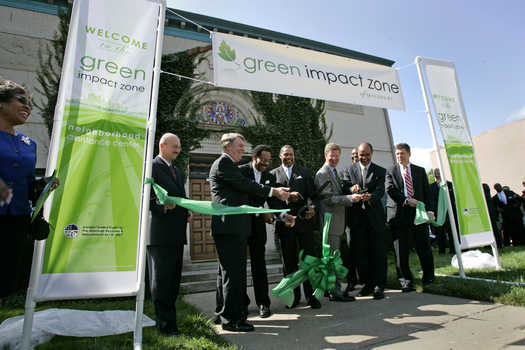 Cutting the ribbon for Kansas City's Green Impact Zone Assistance Office