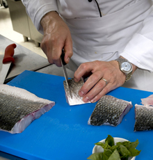 chef preparing seafood