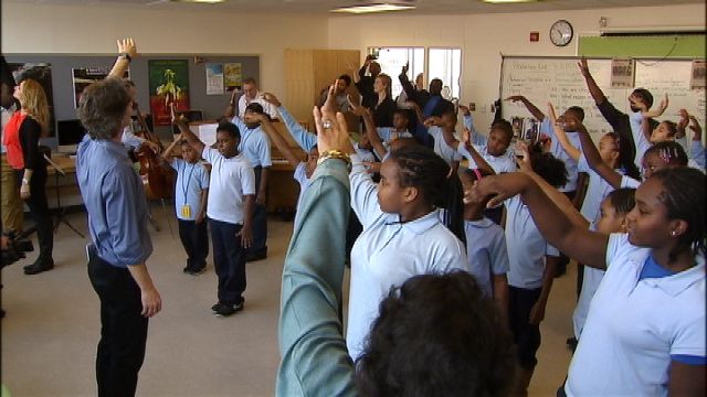 Yo-Yo Ma and Damiain Woetzel Conduct a Turnaround Arts Workshop