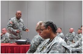 BG Williams speaking at the Army Medical Command Symposium