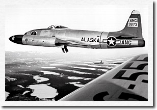 F-80s over western Alaska. ANG photo.